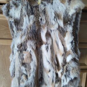 Faux Fur Vest in Natural Multi-Tone